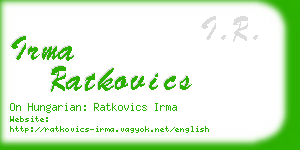 irma ratkovics business card